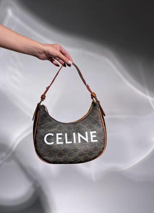 Сумка celine ava bag in triomphe canvas and calfskin tan