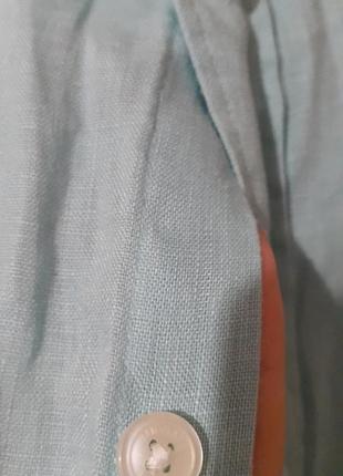 Світло-бірюзова лляна сорочка michael kors7 фото