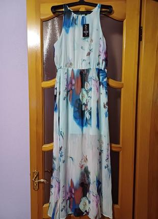 Роскошное шифоновое платье в пол1 фото