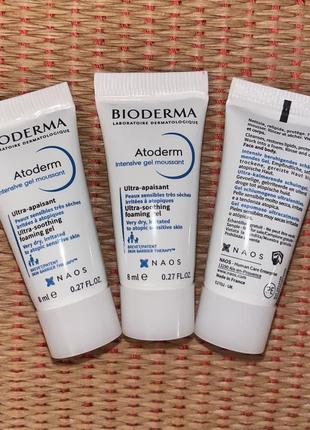 Bioderma atoderm intensive gel moussant - очищающий гель-мусс для сухой, очень сухой, атопичной и чувствительной кожи лица и тела, france 🇫🇷3 фото