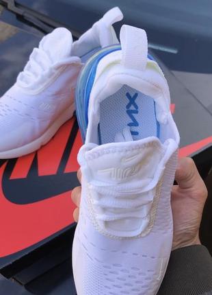 Nike air max 270 white/blue женские кроссовки5 фото