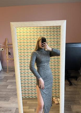 Сіра довга сукня