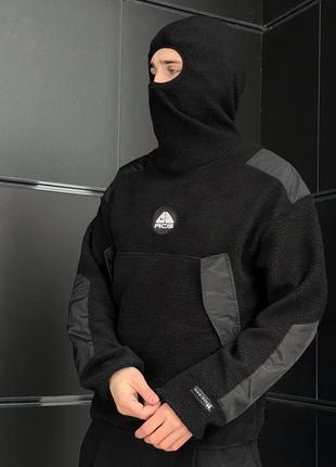 Худи nike acg ninja hoodie fleece черное под барашек мужское / женское