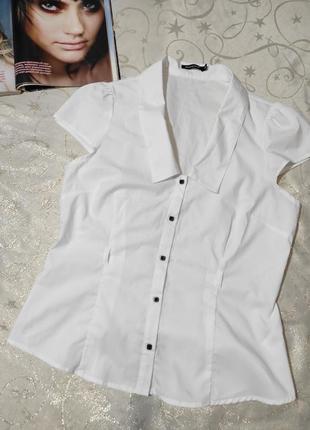 Блуза белая, приталенная,uk 141 фото