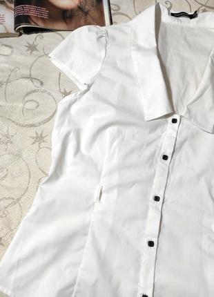 Блуза белая, приталенная,uk 142 фото