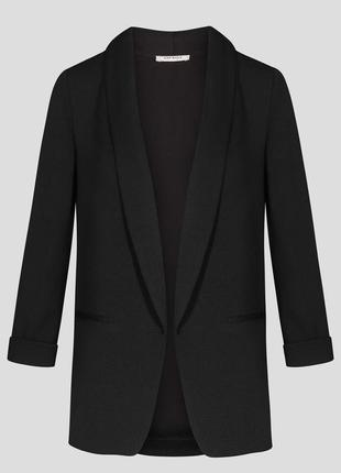 Чёрный приталенный пиджак фирменный пиджак h&m жакет накидка чёрная