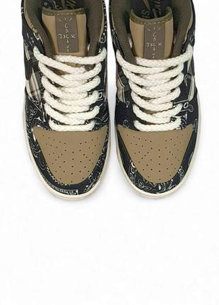 Nike sb dunk × cactus jack •black beige•8 фото