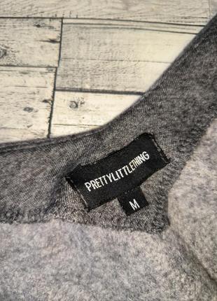 Світшот короткий кофта з довгими рукавами сіра розмір m prettylittlething4 фото