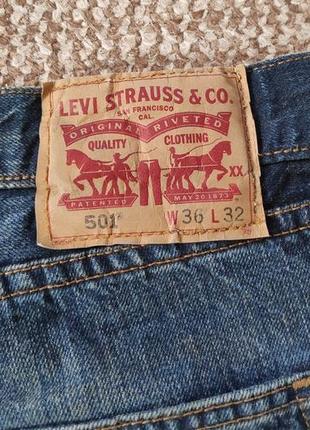 Levi's 501 джинсы оригинал (w36 l32)4 фото