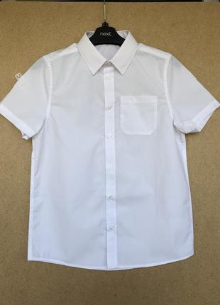Фирменная школьная белая рубашка сорочка короткий рукав george р. 9 -10 лет.2 фото