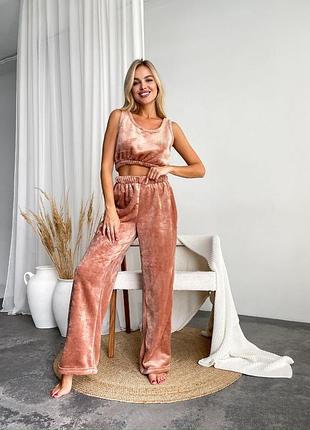 Дуже класна тепла піжама (дом. костюм) махра