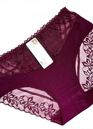 Женские трусики хлопок с кружевом