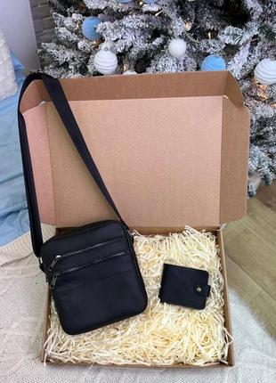 Подарунковий набір 🎁 сумка та гаманець з натуральної шкіри2 фото