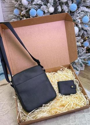 Подарочный набор 🎁 сумка и кошелек из натуральной кожи3 фото