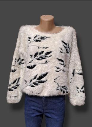 Вкорочений пухнастий светр кофта джемпер