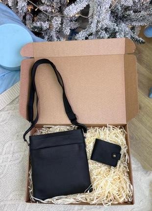 Подарочный набор 🎁 сумка и кошелек из натуральной кожи5 фото