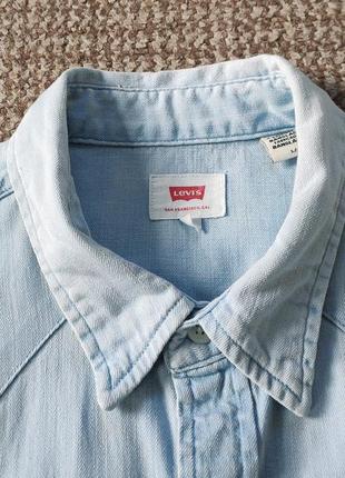 Levi's джинсовая рубашка оригинал (l)7 фото