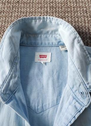 Levi's джинсовая рубашка оригинал (l)8 фото