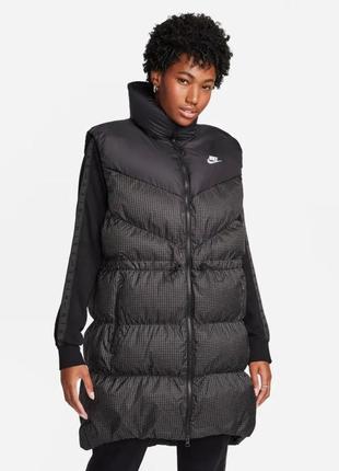 Жилетка женская nike therma-fit loose long puffer vest оригинал1 фото