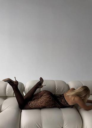 Еротичний боді з відкритим доступом з панчохами бодістокінг сітка