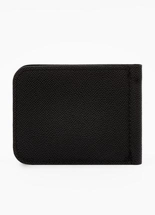 Кожаный зажим для денег черный сафьян moneyclip2 фото