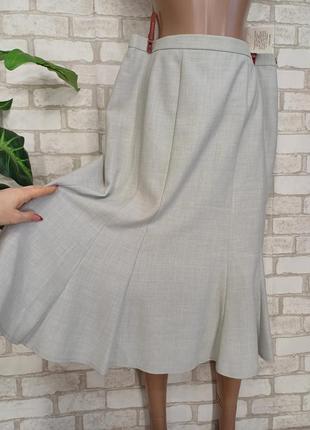 Новая с биркой стильная юбка миди годе на 23% лен в светло сером, размер 2хл5 фото