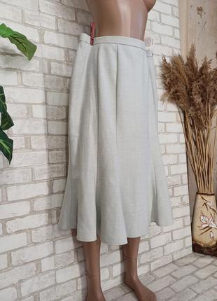 Новая с биркой стильная юбка миди годе на 23% лен в светло сером, размер 2хл3 фото