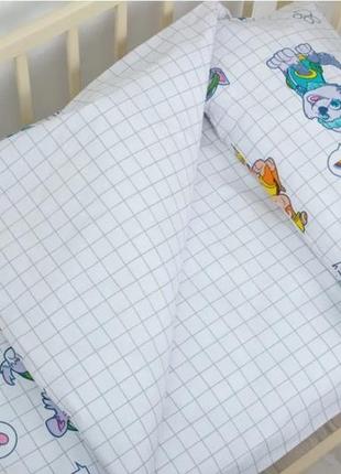 Натуральна бавовняна постіль малютка в дитяче ліжечко тепік теп цуценята рятівники...2 фото