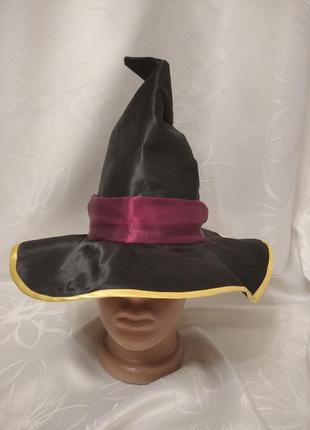 Капелюх на 5-6 років капелюшок шляпка ковпак чаклунки відьми відьмочки  атласн1 фото