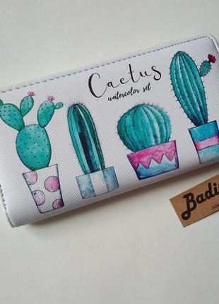Новий крутий трендовий великий гаманець кактуси гаманець на блискавці1 фото