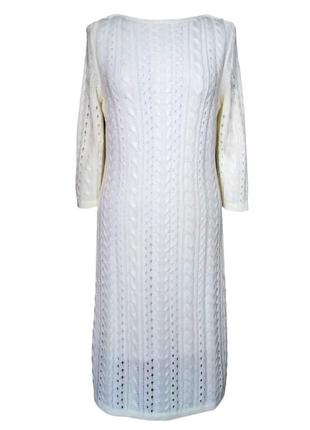 Платье вязаное трикотажное теплое в косы 40% шерсти1 фото