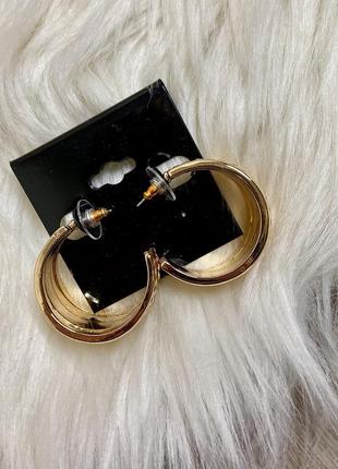 Невероятные объемные золотые серьги кольца асос ✨3 фото
