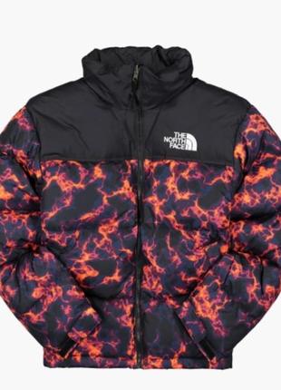 Пуховик the north face 1996 retro nuptse marble camo print black/orange nf0a5ix429k оригинал