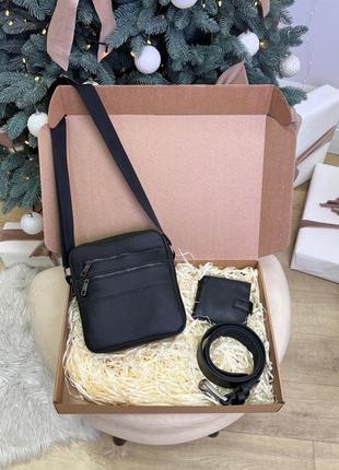 Подарунковий набір 🎁 сумка, гаманець, ремінь з натуральної шкіри1 фото
