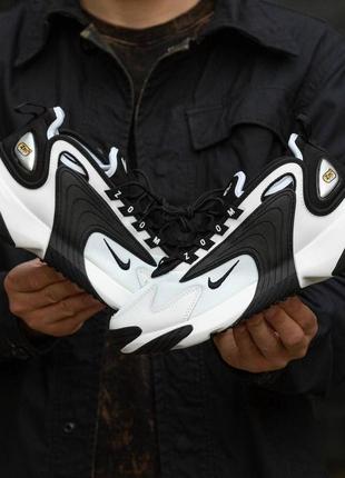 Демисезон мужские кроссовки nike zoom 2k black white натур.кожа
