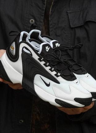 Демісезон чоловічі кросівки nike zoom 2k black white натур.шкіра2 фото