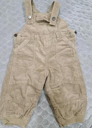 Вельветовий коричневий напівкомбінезон штани для хлопчика3 фото