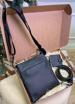 Подарочный набор 🎁 сумка, кошелек, ремень из натуральной кожи2 фото