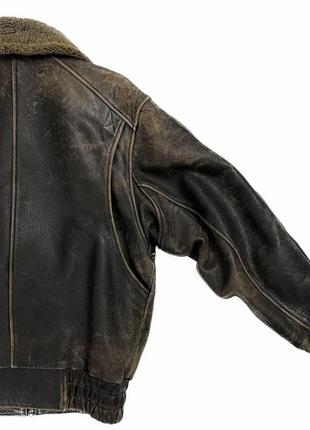 Шкіряна тепла куртка авіатор, пілот, дублянка. aviator pilot jacket3 фото