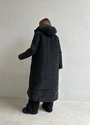 Длинная куртка пуховик +спортивный костюм на флисе комплект зима-распродажа2 фото