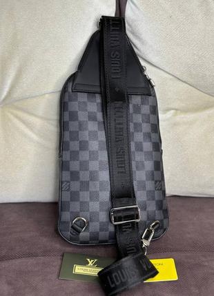 Сумка мужская louis vuitton avenue sling damir graphite с лого внизу s0012 фото