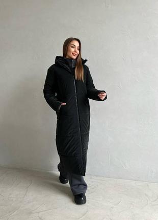 Длинная куртка пуховик +спортивный костюм на флисе комплект зима-распродажа9 фото