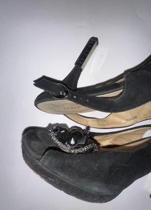 Босоножки welfare черные на каблуке. нарядные туфли3 фото