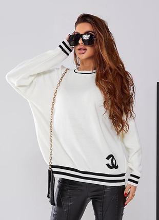 В'язаний светр з лого 8054