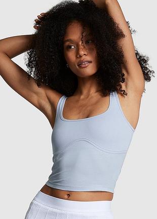 Топ / хлопковая контурная укороченная безрукавка. pink. victoria’s secret. оригинал 🇺🇸