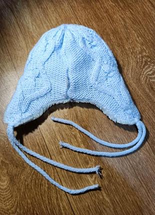 Зимняя вязаная на меху шапка achti. 2-5 лет. 50 см.3 фото