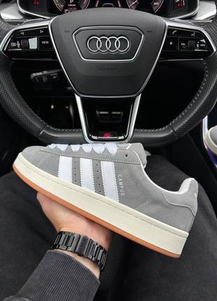 Мужские кроссовки adidas campus grey white gum 41-42-43-44-45