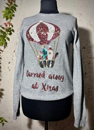 Праздничный новогодний свитерик санта на воздушном шаре 🎅 knitwear er f&f 🎅 p. s