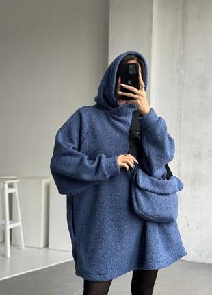 Теплое платье-худи oversize 🧸 + сумка