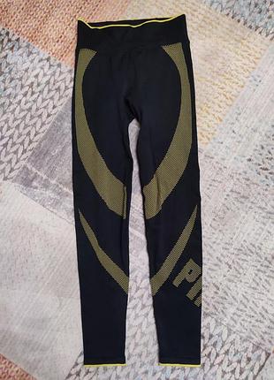 Victoria's secret pink seamless workout tight спортивные бесшовные леггинсы тайтсы с...